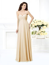 Gorgeous Sweetheart Sleeveless Long Chiffon Bridesmaid Dresses-Ballbella