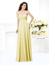 Gorgeous Sweetheart Sleeveless Long Chiffon Bridesmaid Dresses-Ballbella