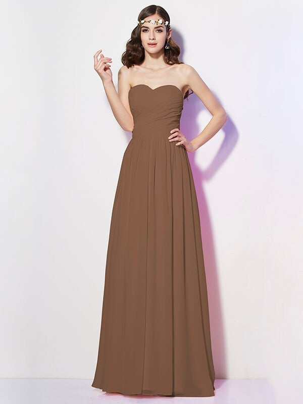 Gorgeous Sweetheart Sleeveless Long Pleats Chiffon Bridesmaid Dresses Gorgeous Sweetheart Sleeveless Long Pleats Chiffon Bridesmaid Dresses