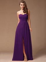 Gorgeous Sweetheart Sleeveless Long Ruffles Chiffon Bridesmaid Dresses-Ballbella