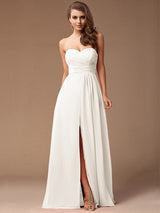 Gorgeous Sweetheart Sleeveless Long Ruffles Chiffon Bridesmaid Dresses-Ballbella
