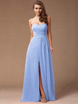 Gorgeous Sweetheart Sleeveless Long Ruffles Chiffon Bridesmaid Dresses-Ballbella