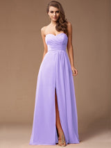 Gorgeous Sweetheart Sleeveless Long Ruffles Chiffon Bridesmaid Dresses-Ballbella