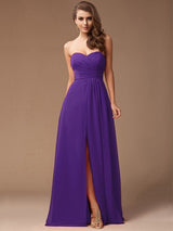 Gorgeous Sweetheart Sleeveless Long Ruffles Chiffon Bridesmaid Dresses-Ballbella