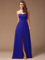 Gorgeous Sweetheart Sleeveless Long Ruffles Chiffon Bridesmaid Dresses-Ballbella