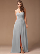 Gorgeous Sweetheart Sleeveless Long Ruffles Chiffon Bridesmaid Dresses-Ballbella