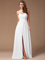 Gorgeous Sweetheart Sleeveless Long Ruffles Chiffon Bridesmaid Dresses-Ballbella