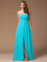 Gorgeous Sweetheart Sleeveless Long Ruffles Chiffon Bridesmaid Dresses-Ballbella