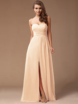 Gorgeous Sweetheart Sleeveless Long Ruffles Chiffon Bridesmaid Dresses-Ballbella