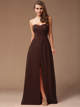 Gorgeous Sweetheart Sleeveless Long Ruffles Chiffon Bridesmaid Dresses-Ballbella