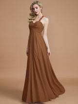Gorgeous Sweetheart Sleeveless Ruched Chiffon Bridesmaid Dresses-Ballbella