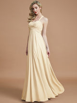 Gorgeous Sweetheart Sleeveless Ruched Chiffon Bridesmaid Dresses-Ballbella