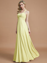 Gorgeous Sweetheart Sleeveless Ruched Chiffon Bridesmaid Dresses-Ballbella