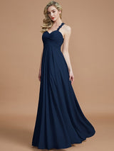 Gorgeous Sweetheart Sleeveless Ruched Chiffon Bridesmaid Dresses-Ballbella