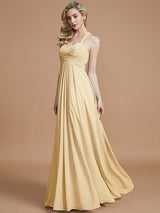 Gorgeous Sweetheart Sleeveless Ruched Chiffon Bridesmaid Dresses-Ballbella