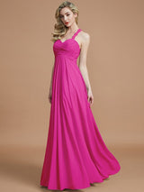 Gorgeous Sweetheart Sleeveless Ruched Chiffon Bridesmaid Dresses-Ballbella