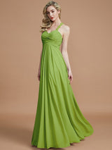 Gorgeous Sweetheart Sleeveless Ruched Chiffon Bridesmaid Dresses-Ballbella