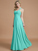 Gorgeous Sweetheart Sleeveless Ruched Chiffon Bridesmaid Dresses-Ballbella