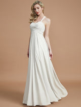 Gorgeous Sweetheart Sleeveless Ruched Chiffon Bridesmaid Dresses-Ballbella