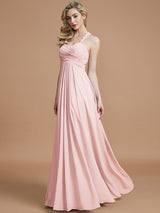 Gorgeous Sweetheart Sleeveless Ruched Chiffon Bridesmaid Dresses-Ballbella