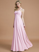 Gorgeous Sweetheart Sleeveless Ruched Chiffon Bridesmaid Dresses-Ballbella
