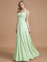 Gorgeous Sweetheart Sleeveless Ruched Chiffon Bridesmaid Dresses-Ballbella
