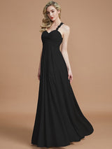Gorgeous Sweetheart Sleeveless Ruched Chiffon Bridesmaid Dresses-Ballbella