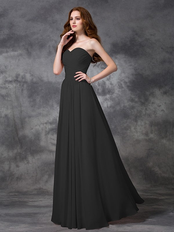 Gorgeous Sweetheart Sleeveless Ruched Long Chiffon Bridesmaid Dresses Gorgeous Sweetheart Sleeveless Ruched Long Chiffon Bridesmaid Dresses