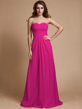Gorgeous Sweetheart Sleeveless Ruffles Chiffon Long Bridesmaid Dresses-Ballbella