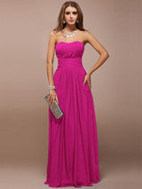 Gorgeous Sweetheart Sleeveless Ruffles Long Bridesmaid Dresses-Ballbella