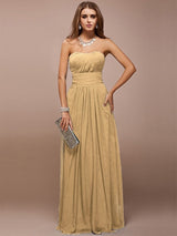 Gorgeous Sweetheart Sleeveless Ruffles Long Bridesmaid Dresses-Ballbella
