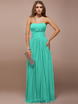 Gorgeous Sweetheart Sleeveless Ruffles Long Bridesmaid Dresses-Ballbella
