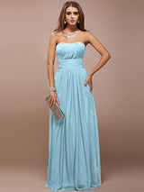 Gorgeous Sweetheart Sleeveless Ruffles Long Bridesmaid Dresses-Ballbella