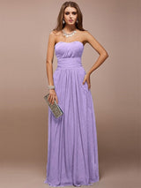 Gorgeous Sweetheart Sleeveless Ruffles Long Bridesmaid Dresses-Ballbella