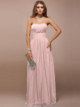 Gorgeous Sweetheart Sleeveless Ruffles Long Bridesmaid Dresses-Ballbella
