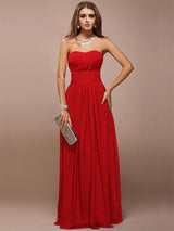 Gorgeous Sweetheart Sleeveless Ruffles Long Bridesmaid Dresses-Ballbella