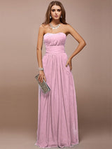 Gorgeous Sweetheart Sleeveless Ruffles Long Bridesmaid Dresses-Ballbella