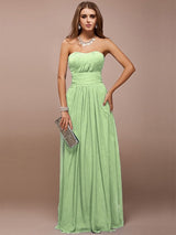 Gorgeous Sweetheart Sleeveless Ruffles Long Bridesmaid Dresses-Ballbella