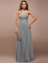 Gorgeous Sweetheart Sleeveless Ruffles Long Bridesmaid Dresses-Ballbella