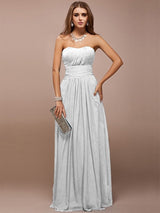 Gorgeous Sweetheart Sleeveless Ruffles Long Bridesmaid Dresses-Ballbella