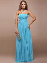 Gorgeous Sweetheart Sleeveless Ruffles Long Bridesmaid Dresses-Ballbella