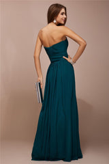 Gorgeous Sweetheart Sleeveless Ruffles Long Bridesmaid Dresses-Ballbella