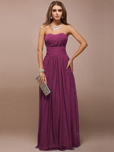 Gorgeous Sweetheart Sleeveless Ruffles Long Bridesmaid Dresses-Ballbella