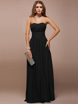 Gorgeous Sweetheart Sleeveless Ruffles Long Bridesmaid Dresses-Ballbella