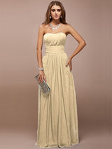 Gorgeous Sweetheart Sleeveless Ruffles Long Bridesmaid Dresses-Ballbella