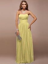 Gorgeous Sweetheart Sleeveless Ruffles Long Bridesmaid Dresses-Ballbella