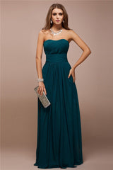 Gorgeous Sweetheart Sleeveless Ruffles Long Bridesmaid Dresses-Ballbella