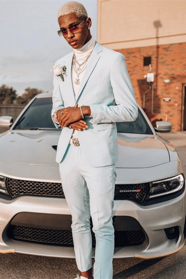 Gorgeous Tiffany Blue Suit Two Pieces Lapel Online – Ballbella