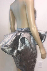 Halter Keyhole Neckline Appliques Short Prom Dresses-Ballbella