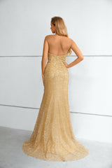 High Collar Mermaid Floor-length Sleeveless Backless Appliques Lace Modest Prom Dress-Ballbella